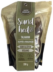 SUNHED MACARRÃO SEM GLUTEN COM OUTRAS FARINHAS TALHARIM DE AÇAFRÃO COM MANJERICÃO