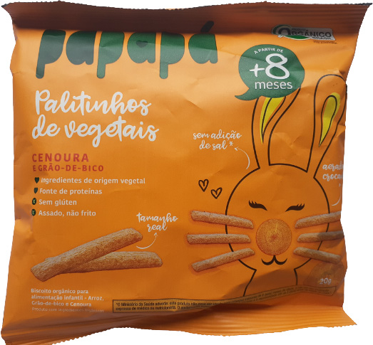 PAPAPÁ PALITINHOS DE VEGETAIS - CENOURA E GRÃO DE BICO